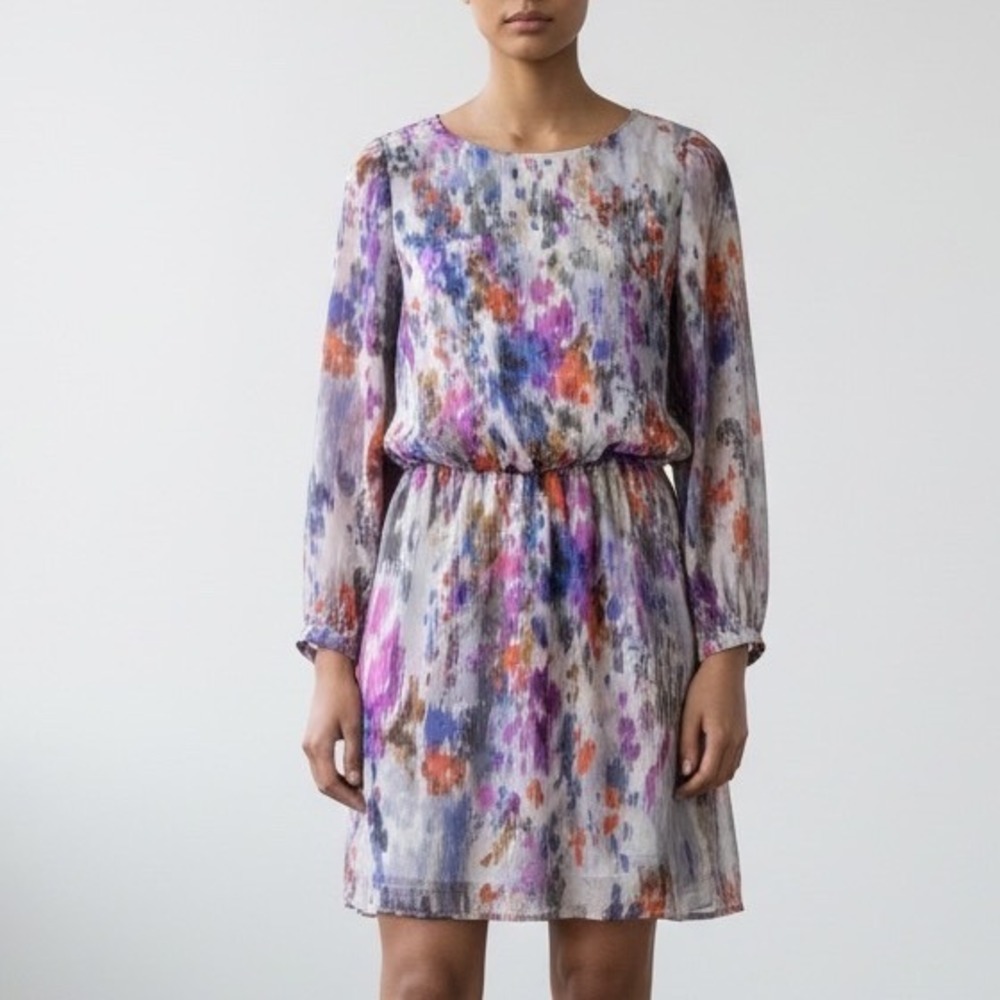 Charlie Jade Womens Medium Dress Long Sleeve Mini watercolor contemporary boho‎